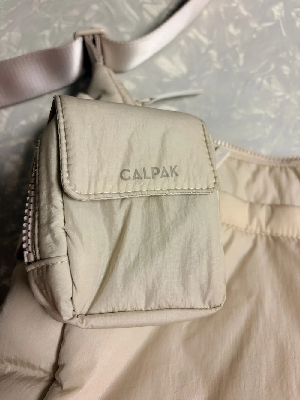 Calpak Crossbody diaper bag AND pacifier pouch in oatmeal
